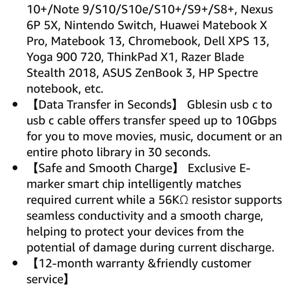 ❣️4/$25❣️ NIB USB C to USB C Fast Charging Cable - Picture 7 of 9